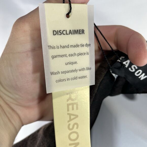 REASON BRAND T SHIRT MENS LARGE BLACK BROWN TIE DYE WANTED CASH REWARD HORSE NWT - Picture 7 of 12